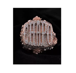 แหวนแต่งงานของผู้ชายแท้ทรงเพชรโมอิส14K เคลือบโรสโกลด์3Ct สั่งทำได้ - Product Image 1