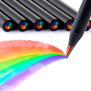 12 crayons de couleur arc-en-ciel multicolores intenses pour l'école - Couleurs assorties - Product Image 3