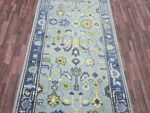 Antiguo algodón Jacquard técnica anudado a mano Oushak Runner personalizado de alta calidad 3,1x12,1 patrón Floral conjunto de alfombra de área de pila baja - Product Image 5