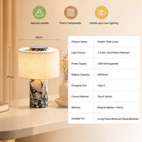 Lampu Meja LED Minimalis Mewah dengan Nuansa Alam, Dapat Diisi Ulang, Tanpa Kabel, dengan Kap Lampu Linen Batu Alam untuk Rumah, Hotel, Kantor, dan Meja Samping Tempat Tidur