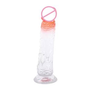 Gode transparent TPR de 8.8 pouces de long avec ventouse réaliste cristal de gelée douce 100% jouet sexuel flexible étanche - Product Image 6