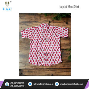 Última Oferta al por Mayor, Camisa de Hombre de Manga Corta con Estampado a Mano Jaipuri, 100% Algodón de la Mejor Calidad, Secado Rápido, Antiarrugas - Product Image 3
