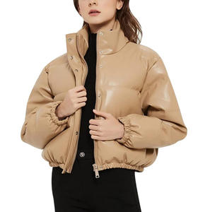 Dernière conception de veste courte bouffante pour femmes de haute qualité sur mesure avec logo veste d'hiver respirante à fermeture éclair grande taille - Product Image 1