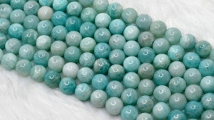 Perles rondes en amazonite naturelle de 8 mm, pierres précieuses de guérison pour la fabrication de bijoux, méditation - Product Image 3