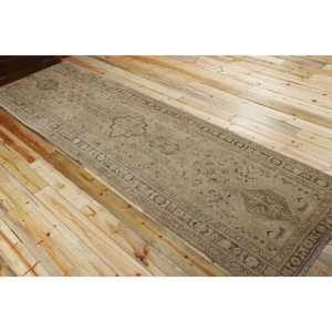 3,7x12,5 ft Vintage Turkish Rug, Runner Rug, <b>Brown</b> <b>Wool</b> Rug - Product Image 3