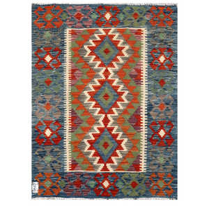 Alfombra Kilim de Maimana, Afganistán, 119 x 89 cm, Tapiz para Colgar en la Pared - Product Image 1