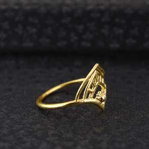 Extremely Design Boho Geometric <b>Crown</b> <b>Ring</b> Dainty Brass <b>Rings</b> Women 18K Gold Plated Tribal Chevron <b>Ring</b> for Wholesale/OEM/ODM - Product Image 6