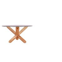 Table à manger ronde en verre moderne et élégante Meubles de maison convertibles élégants avec un design élégant pour la décoration de la maison Métal Teakwood