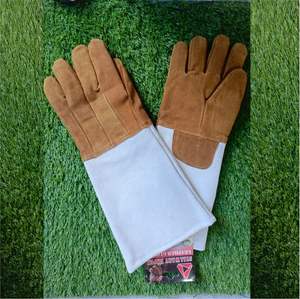 Gants de soudage en cuir résistant à la chaleur et antidérapants avec poignet droit, couleur personnalisée, logo personnalisable - Product Image 4