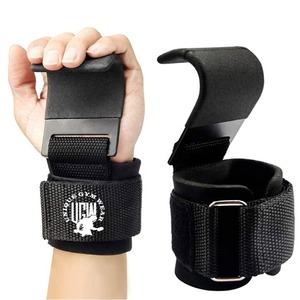 Wholesale UNIQUE GYM WEAR Neoprene Non-Skid Weight Lifting Grip Hooks Straps for Closure Wrist Support Black Hook <b>Bar</b> Straps - Product Image 1
