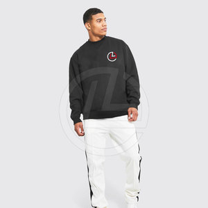 Sudadera holgada de gran tamaño para hombre, sudadera holgada con capucha y pantalones de chándal para hombre de mezcla de algodón de moda informal urbana - Product Image 1