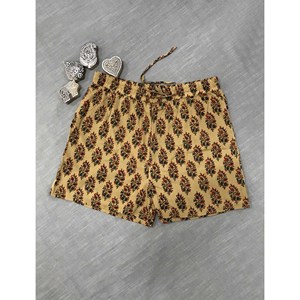 กางเกงขาสั้นผ้าฝ้ายพิมพ์ลายบล็อก 100% - ไซส์เล็ก เอวกลาง ระบายอากาศได้ดี พร้อมลวดลายตกแต่ง - Product Image 2