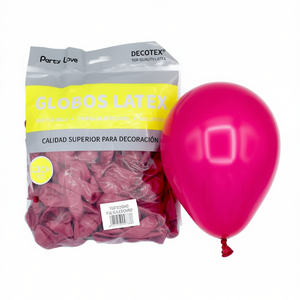Palloncini in Lattice Decotex 12cm Fucsia Scuro, Confezione da 100 Pezzi per Decorazioni Festa - Product Image 2