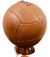 Ballon de football vintage TIENTO 1930, classique, rétro, antique, 12 panneaux, 100% cuir de vache, durable, portable, haute rétention d'air, taille 5, couleur beige
