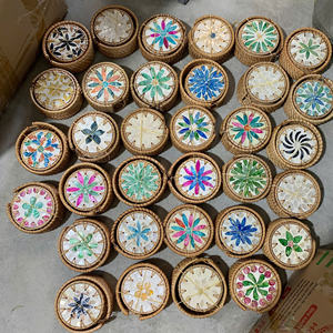 Plateau en rotin de haute qualité avec incrustation de perles, idéal pour l'emballage cadeau, l'exposition et le service, pour la vente en gros au Vietnam - Product Image 4