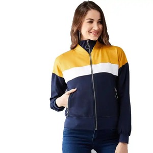 Chaqueta Bomber personalizada de alta calidad para hombre, ropa deportiva de bloque de Color, longitud larga con decoración de letras, chaquetas de mujer de estilo propio - Product Image 4