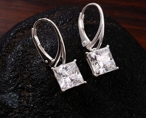 ต่างหูเพชรเพชรเม็ดเดี่ยว925เงินสเตอร์ลิงต่างหูสวยงามปรับแต่งของขวัญเครื่องประดับสำหรับเธอ - Product Image 3