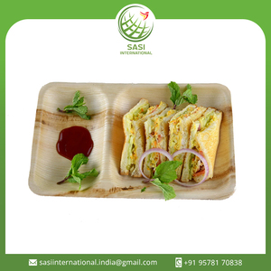 100% assiettes portionnées biodégradables naturelles assiettes et vaisselle jetables en feuille de palmier pour la fête - Product Image 2