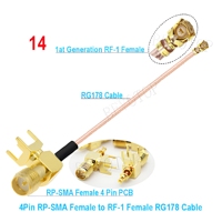 RF1 U.FL a SMA Hembra Montaje en Panel de brida de 4 orificios RG178 Puente de extensión de antena flexible Conjunto de cable RF