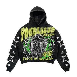 Nouvel arrivage de sweat à capuche imprimé personnalisé en éponge française à l'acide Streetwear sweat à capuche lourd imprimé bouffant - Product Image 6