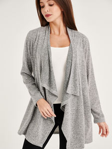 Suéter informal de manga larga para mujer, ropa de invierno lisa, cárdigans de punto en cascada, calidad superior - Product Image 4