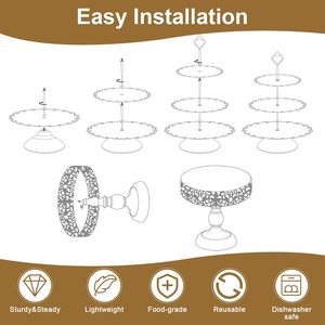 Decorous Metal <b>Cake</b> <b>Stand</b> <b>Set</b> Built for a Refined <b>Cake</b> Highlight with Elevated Construction Present Sweets in Group Gatherings - Product Image 2
