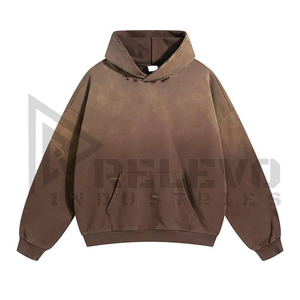 Sudadera con capucha de lavado ácido de varios colores de peso pesado 450GSM, sudaderas con capucha de gran tamaño para hombres - Product Image 6