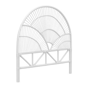 White Arched Fan Shaped Rattan Bed <b>Headboard</b> with Competitive Price Vietnam Wholesale from Direct Manufacture - Product Image 2