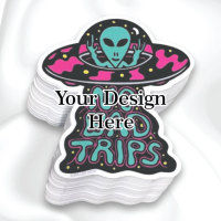 Pegatinas Promocionales de Vinilo Impermeables Ecológicas con Diseño de Dibujos Animados para Niños, Logotipo de Coche Decorativo, Publicidad, Venta al por Mayor, Forma Personalizada