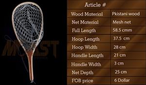 Haute qualité personnaliser en bois FlyFishing épuisette truite filet pêche attrape bois haut de gamme avec filet profond et personnaliser Logo - Product Image 5