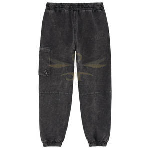 Pantalon de survêtement pour hommes de couleur unie délavé à l'acide pantalon de survêtement à séchage rapide de qualité supérieure - Product Image 1