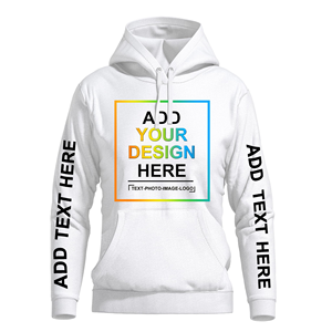 OEM logotipo personalizado texto diseño hombres Sudadera con capucha de gran tamaño ropa de calle invierno cooperar 100% algodón - Product Image 3