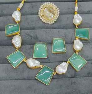 <b>Indian</b> Necklace <b>Set</b> Wholesale Buy Long Pearl Gold Plated Kundan Necklace <b>Set</b> For Women Wedding Party Wear - Product Image 2