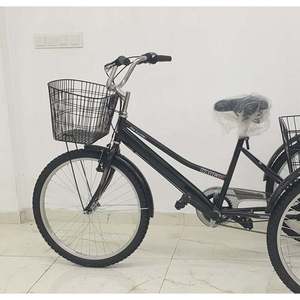 Vélo cargo noir 2960 à trois roues avec panier en aluminium vélo de marché à vitesse unique - Product Image 2