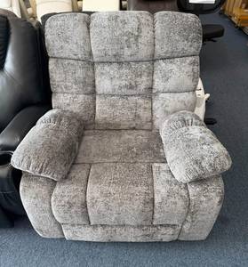 High Quality Gray <b>Fabric</b> Contemporary Recliner Chair Padded Armrests Remote Control <b>Faux</b> <b>Leather</b> <b>Upholstery</b> Rotating Ready for - Product Image 5