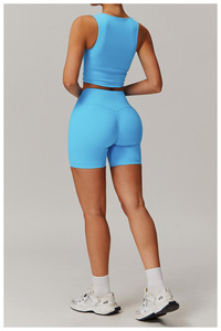 Taille haute femmes Yoga Shorts été doux respirant été serré Biker Shorts tenue de sport Gym Fitness shorts pour femmes - Product Image 2