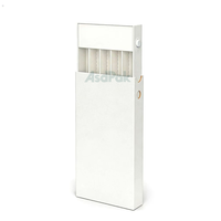 Boîte en carton noir et blanc mince de 145 mm, bouton-poussoir, pré-emballage, boîte à rouleaux, imperméable, écologique, papier d'art