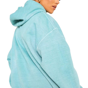 Las sudaderas con capucha de mujer con lavado ácido de la mejor calidad aceptan logotipo personalizado Sudadera con capucha lavada con ácido de gran tamaño para damas - Product Image 3