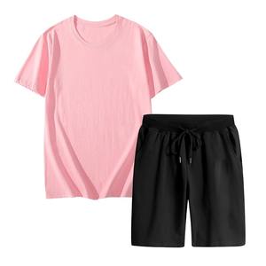 Conjunto de Verano en Oferta, Camiseta de Punto Transpirable de Alta Calidad y Pantalones Cortos Casuales Holgados, Conjunto de Camiseta y Pantalones Cortos de Algodón Transpirable - Product Image 5