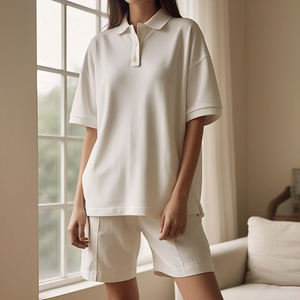Polo de Golf de gran tamaño para mujer, ropa informal, camiseta Polo con hombros caídos, camiseta Polo de manga corta con cuello vuelto para mujer - Product Image 5
