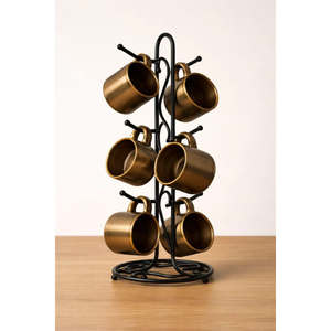 Portable Iron Metal Mug Holder Stand With Curved Hooks For Kitchen Countertop Dining Table Mugs <b>Storage</b> Stand On Sale - Product Image 3