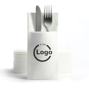 Serviettes de table 40x40 P/8 en papier Airlaid - Personnalisées - 1 couleur - Product Image 2