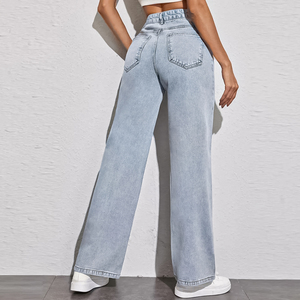 Pantalones Vaqueros de Mujer de Primera Calidad, Personalizados, en Oferta, Cintura Alta con Cinturón, Pantalones Vaqueros Holgados de Mezclilla para Mujer, Estilo Vintage Lavado, Pantalones Acampanados 2026 - Product Image 2