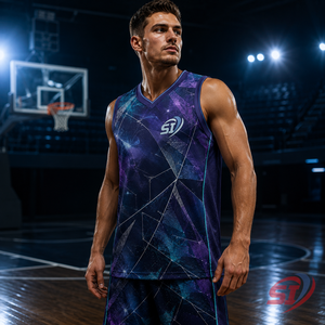 Camiseta de Baloncesto Personalizada por Sublimación, Ecológica, Antibacteriana, de Secado Rápido y Transpirable, Ropa Deportiva para Equipos, Fabricante OEM, Nebula Court - Product Image 6
