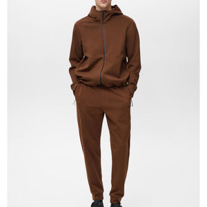 Personalizable Ecológico Peso Pesado Blanco Algodón Slim Fit Chándal Transpirable Suave Invierno Conjunto de Larga Duración Con Capucha Sólido - Product Image 1