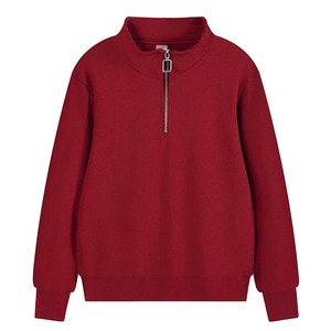 Pull en tricot polaire unisexe à fermeture éclair et col montant en mélange polyester/coton 430g coupe-vent respirant écologique automne OEM/ODM - Product Image 6