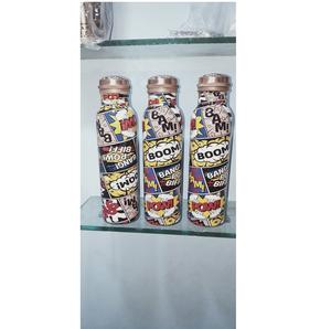 Bouteille d'eau en cuivre coloré givré, verres faits à la main pour la maison Meena imprimé bouteille d'eau intelligente personnalisée de haute qualité - Product Image 3