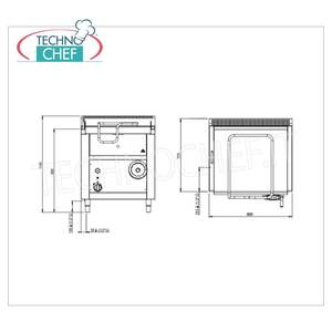 Poêle à gaz, basculement manuel, capacité 60 litres, .800x700x900h - Product Image 1