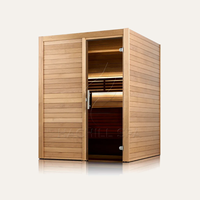 Cabine de sauna intérieure de qualité commerciale pour 2 personnes, construction en bois naturel robuste pour hôtels, centres de villégiature et spas privés