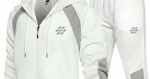 Survêtement d'hiver pour homme, coupe classique, à capuche, uni, longueur intégrale |   Tissu en molleton lourd 100% coton |   Anti-bactérien et respirant | - Product Image 5